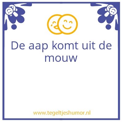 Tegeltje: De aap