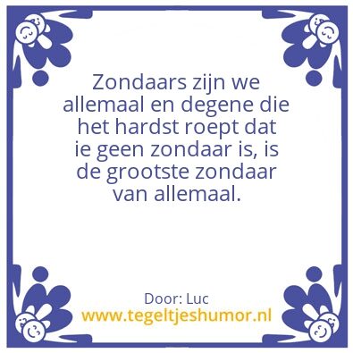 Tegeltje: Zondaars