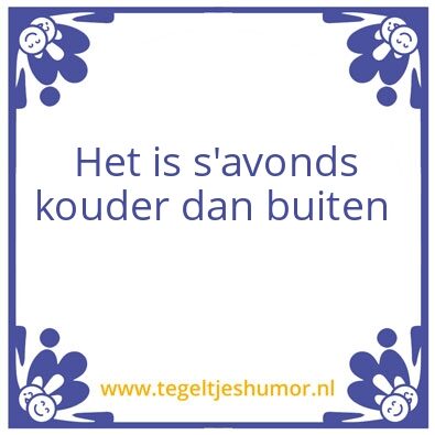 Tegeltje: Weersvoorspelling