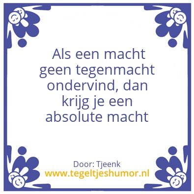 Tegeltje: Macht