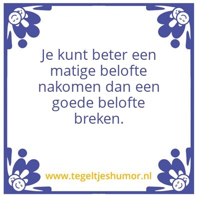 Tegeltje: Belofte