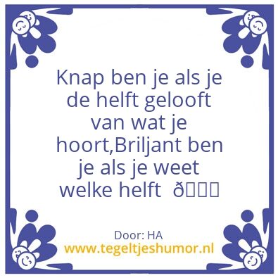 Tegeltje: Waarheid