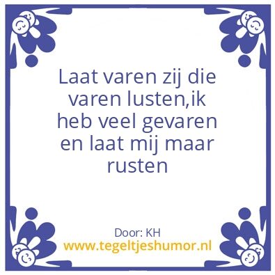 Tegeltje: Varen