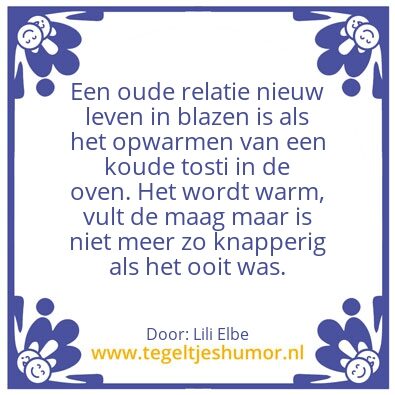 Tegeltje: Opnieuw oude relatie beginnen