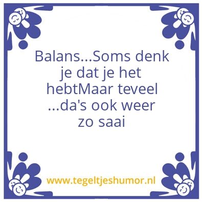 Tegeltje: Balans