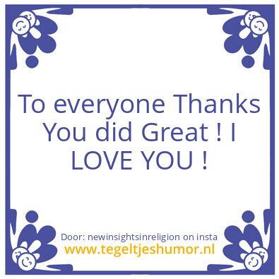 Tegeltje: I LOVE YOU !