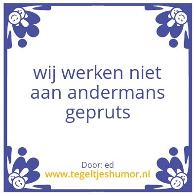 Tegeltje: werk