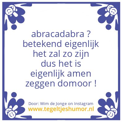 Tegeltje: Domoor