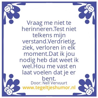 Tegeltje: Alzheimer