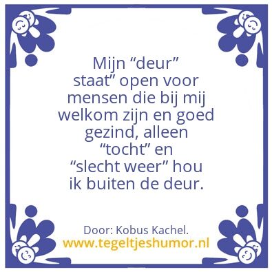 Tegeltje: Mijn deur. â€¦â€¦