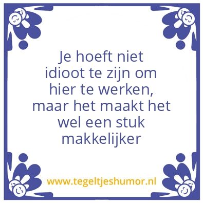 Tegeltje: Idioot
