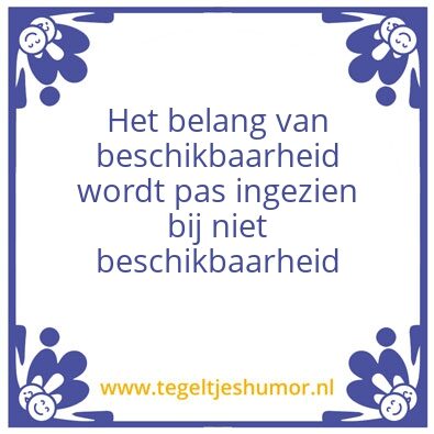 Tegeltje: Availability Management