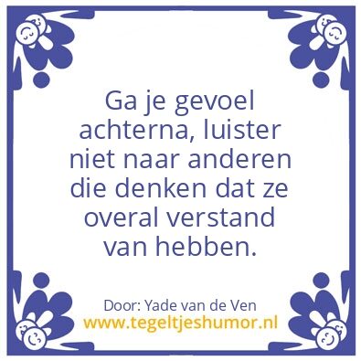 Tegeltje: Gevoel