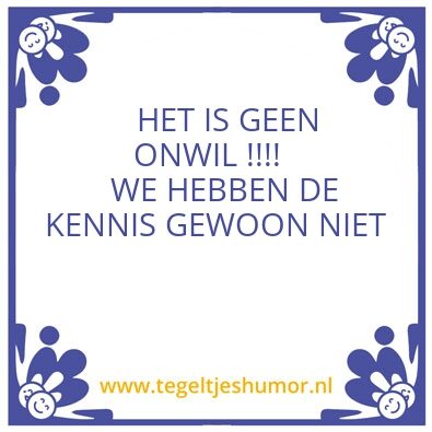 Tegeltje: Wit