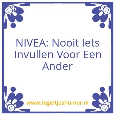 Tegeltje: Nivea