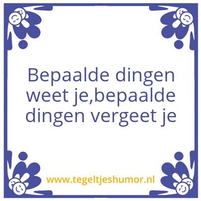 Tegeltje: Dingen