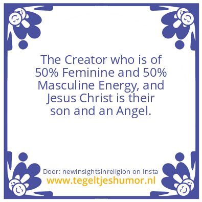 Tegeltje: Jahweh created the world,
