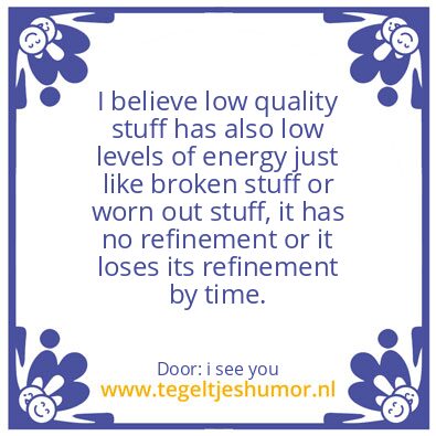 Tegeltje: The Measure of Refinement.