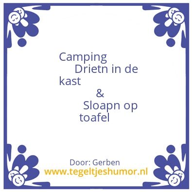 Tegeltje: Campinglife