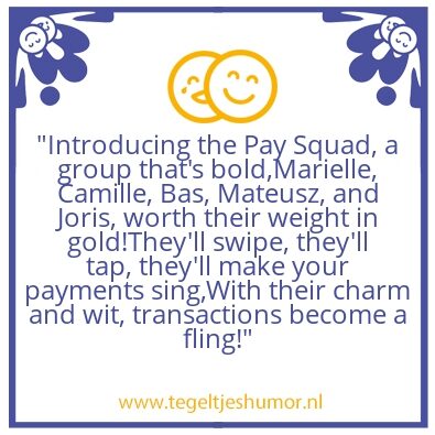 Tegeltje: Team Payments yell
