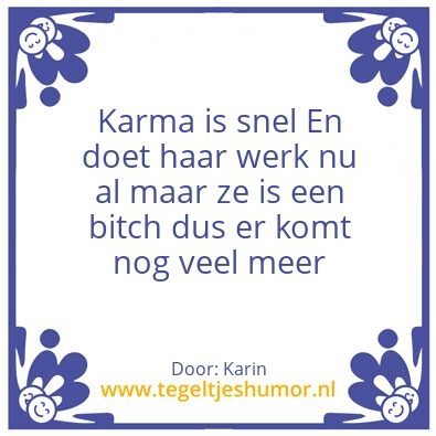 Tegeltje: Karma