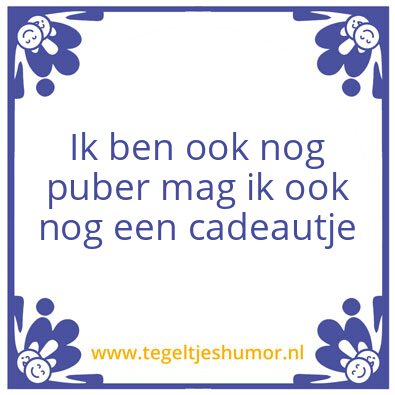 Tegeltje: Puber