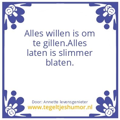Tegeltje: Alles