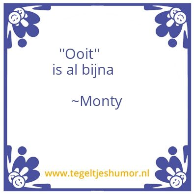 Tegeltje: Monty