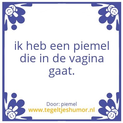 Tegeltje: piemel