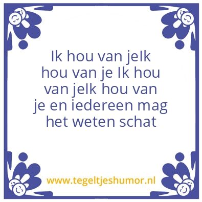 Tegeltje: Ik hou van je