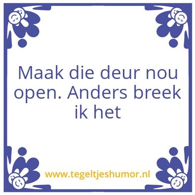 Tegeltje: Open