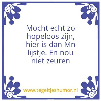 Tegeltje: .