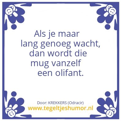 Tegeltje: mug vs olifant