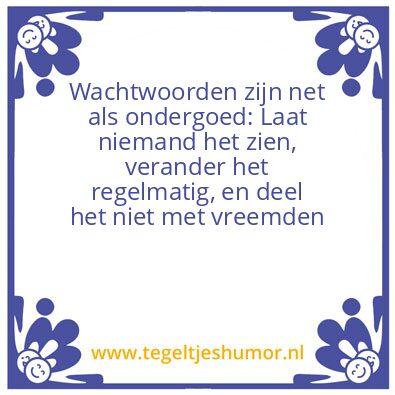 Tegeltje: Wachtwoord