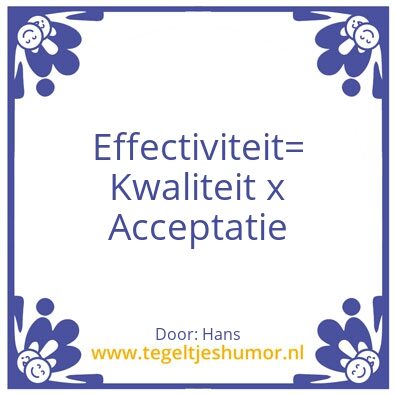 Tegeltje: Kwaliteit