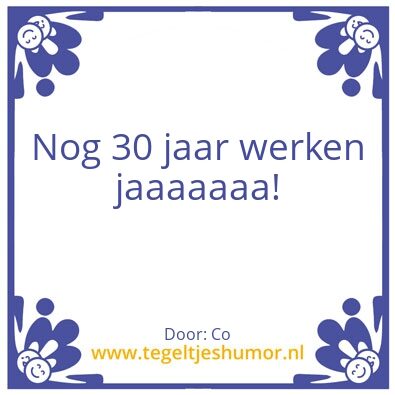 Tegeltje: 30 jaar