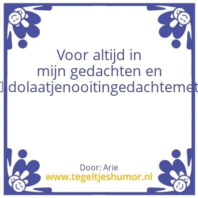 Tegeltje: Arie