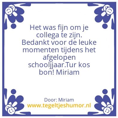 Tegeltje: Byeee