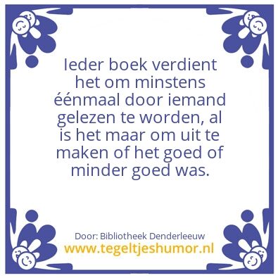 Tegeltje: Boekenwijsheid