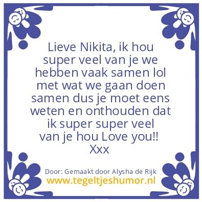 Tegeltje: Zussen leven