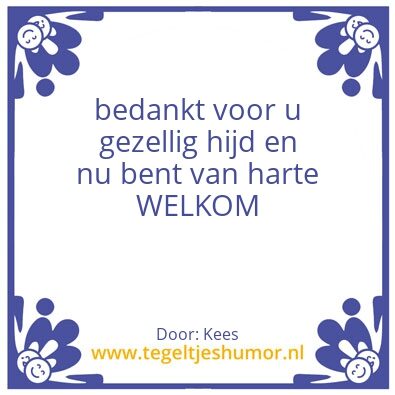 Tegeltje: gastvrijheid