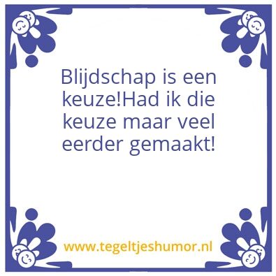 Tegeltje: Blijdschap