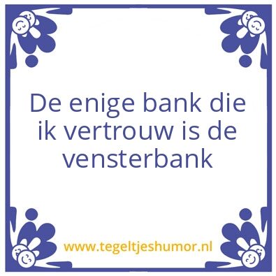 Tegeltje: Bank