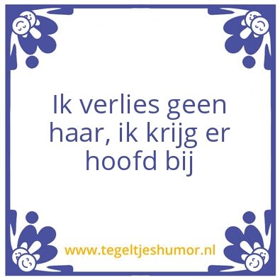 Tegeltje: Haar