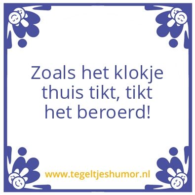 Tegeltje: Klokje