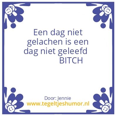 Tegeltje: Bitch