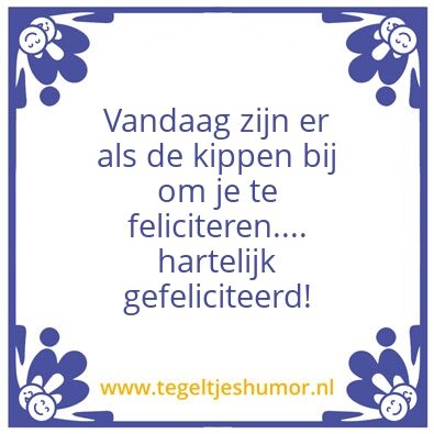 Tegeltje: Gefeliciteerd