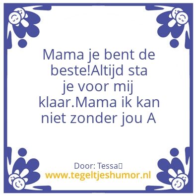 Tegeltje: Love you mom