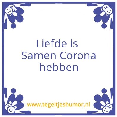 Tegeltje: Corona