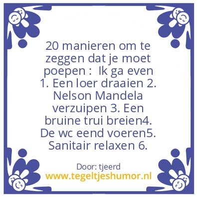 Tegeltje: poepen